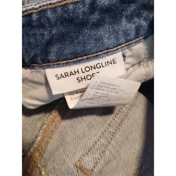Paige Women's 23 Denim Sarah Longline Short Raw Hem Boho Festival‎